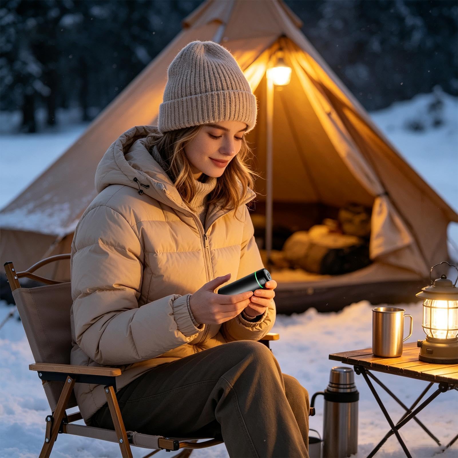 Chauffe-Mains Rechargeables Batterie 4500 mAh Et Power Bank Portable pour | Chaufferette de poche rechargeable 2 en 1 2 Pièces Pour Femmes Hiver Temps Froid Camping Randonnée Extérieur E