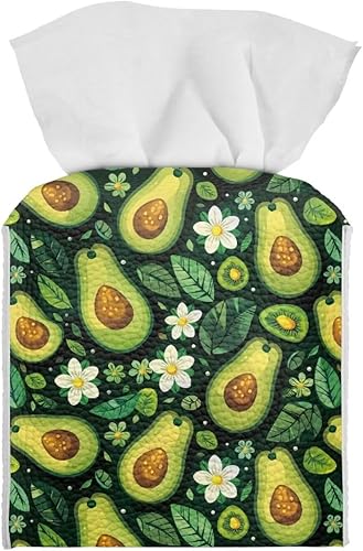 Miniatura 8 de Caja de pañuelos con estampado de calabaza y gato, caja de pañuelos cuadrada con cinturón inferior, diseño de luna y estrella, dispensador de papel