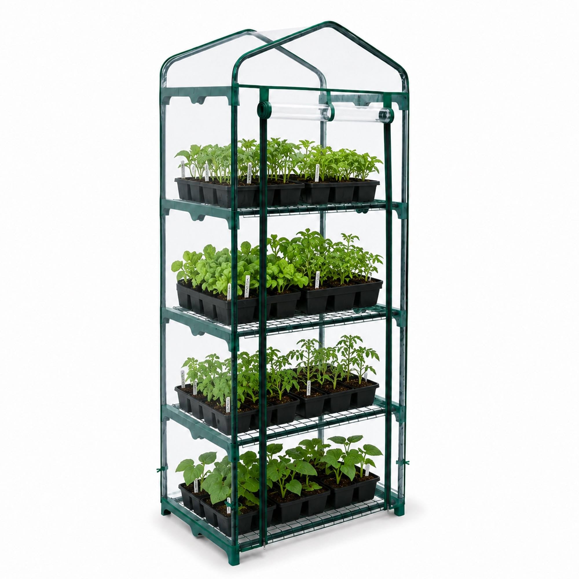 Oypla Growhouse 4-Tier Garden Greenhouse Ideal For Propagating Seeds And Bringing-on Plants - 130x50x45cm