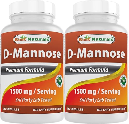 Best Naturals D-manosa 1500 mg por porción 120 cápsulas (paquete de 2)