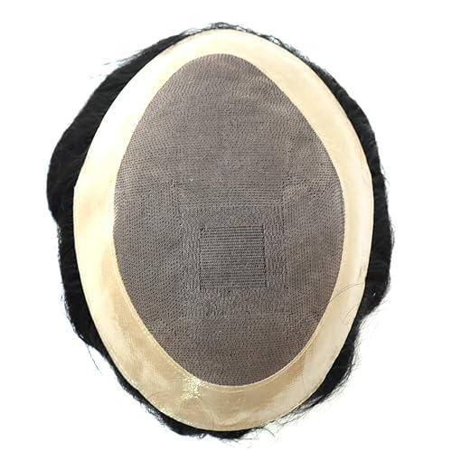 Miniatura 3 de Toupee - Piezas de cabello para hombre pelucas de repuesto de cabello humano sistemas de cabello real natural para hombres unidad de cabello negro