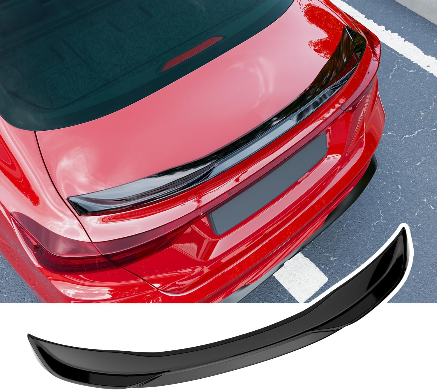 Xipoo Spoiler Compatible with 2019-2024 Kia Forte Trunk Lip Rear Spoiler Glossy Black Trunk Wing Replacement for 2019 2020 2021 2022 2023 2024 Kia Forte Accessories Glossy Black Compatible with 2019-2024 Kia Forte