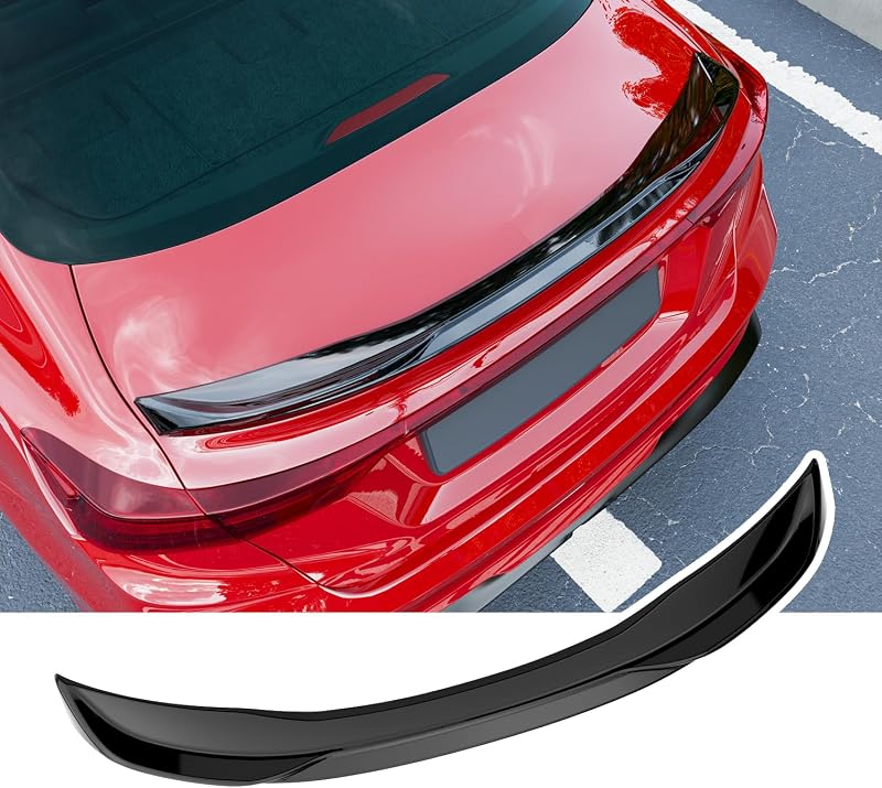 Xipoo Spoiler Compatible with 2019-2024 Kia Forte | Trunk Lip Rear Spoiler Glossy Black Trunk Wing Replacement for 2019 2020 2021 2022 2023 2024 Kia Forte Accessories