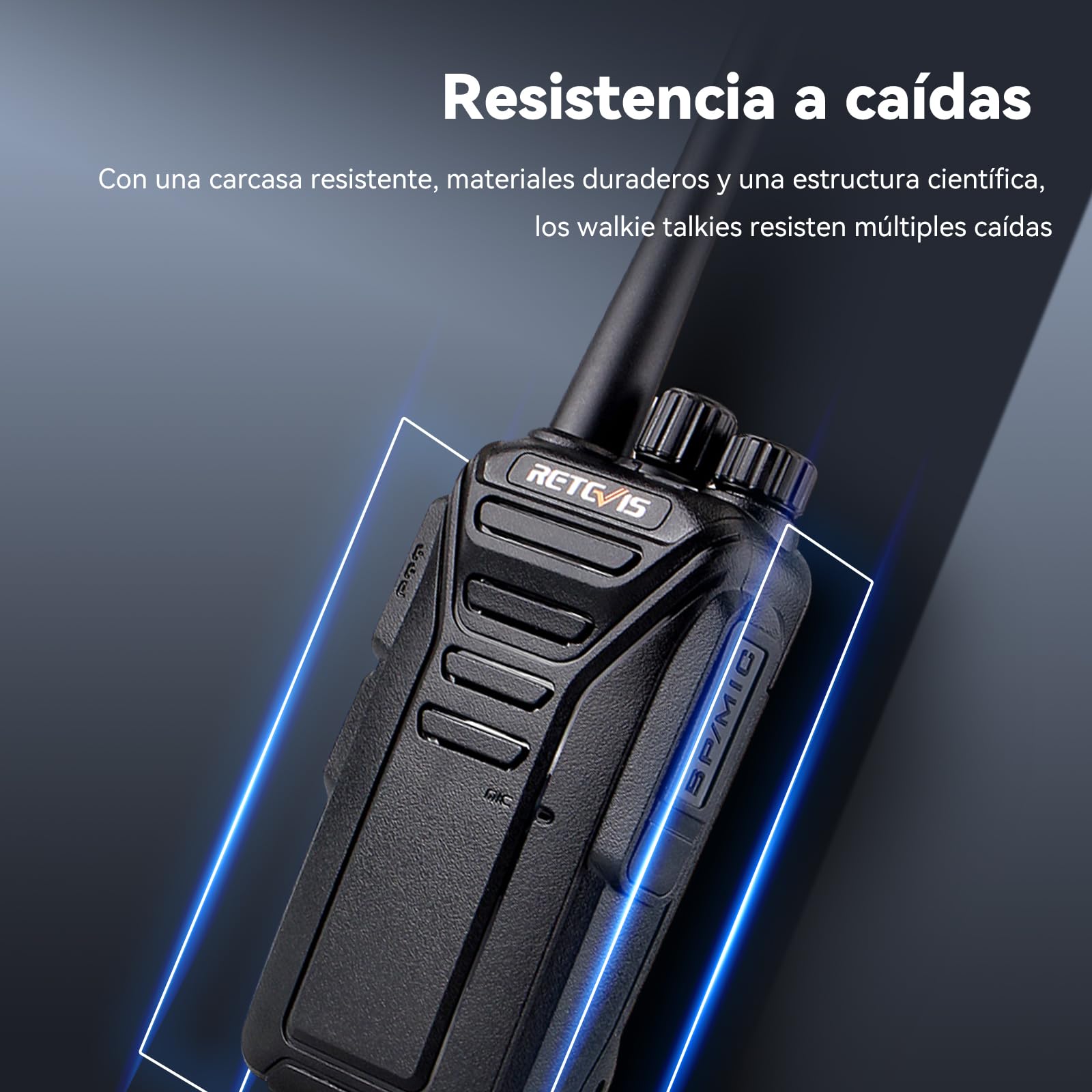 Retevis RT27 Walkie Talkie, Profesional Walkie-Talkie Recargable con Cargador de 6 Ranuras, PMR446 sin Licencia 16 Canales VOX, Walkies Profesionales para Almacén, Supermercado(6 Piezas,Negro)