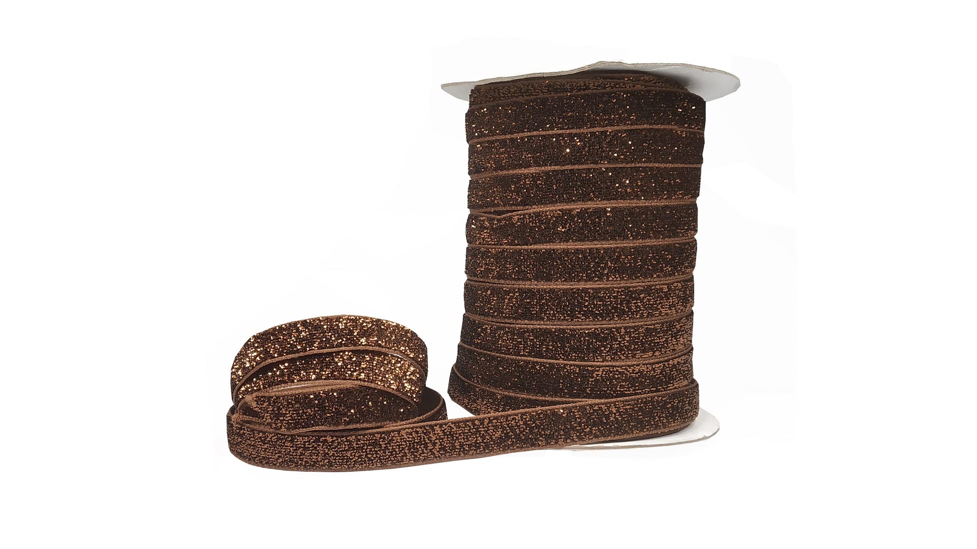 Utkarsh (18 Mtr Roll and 1cm Width) Multi-Purpose Sparkling Brown Glitter Ribbon Gota Laces Great for Wedding/Party Decor, Gift Box Wrapping Embellishment,Sewing Applications, Art and Craftworks-picture-10