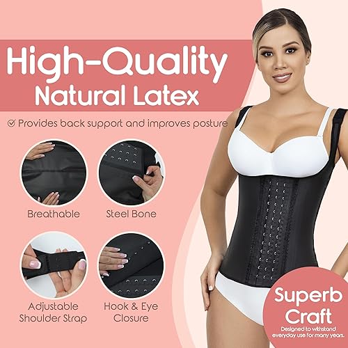 Miniatura 5 de LadySlim by NuvoFit Fajas Colombiana Chaleco de Látex Completo Chaleco Cincher Cintura Entrenador Faja Corsé Entrenamiento Corsé Shaper Cuerpo