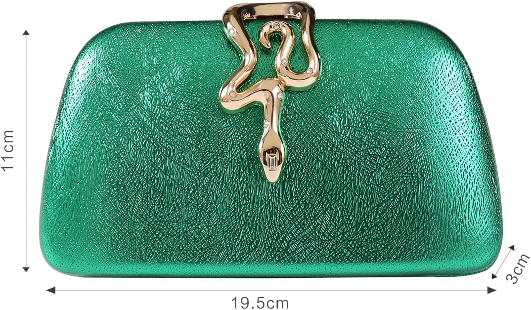 Dreubea Womens Clutch Bag with Elegant Snake Accent - Stylish & Chic Evening Purse