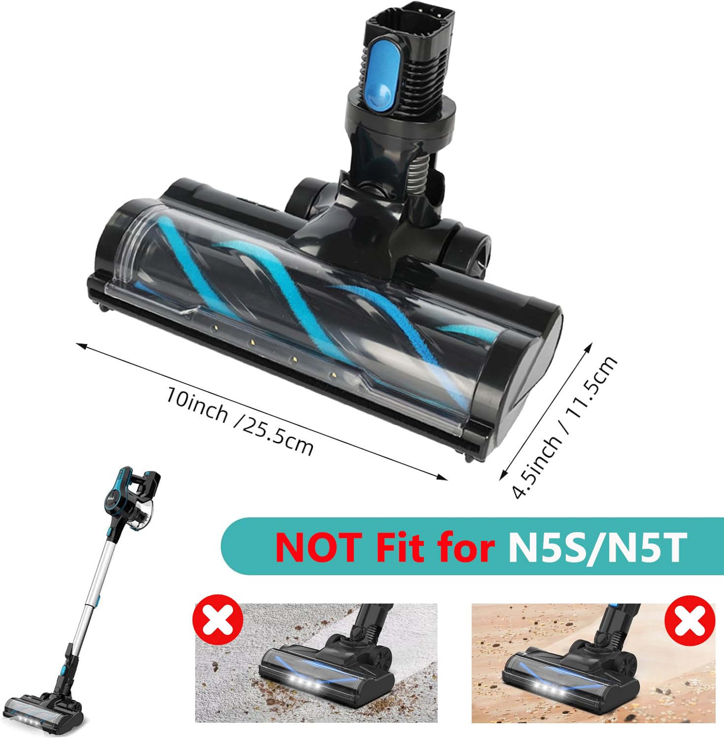 Piezas de repuesto para aspiradora con cepillo de rodillo para aspiradora inalámbrica INSE N5/N5S/N5T, accesorios de repuesto de cabezal de cepillo