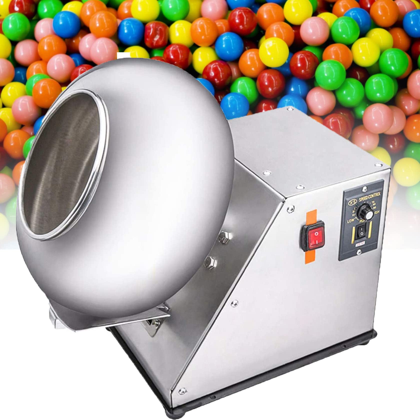 JINTAOMA 280wcandy Enrobing Machine Automatic Tablet Coating Machine, Constant Temperature Heating Electric Chinese Medicine Pill Polishing Machine, 10kg Capacity,110V