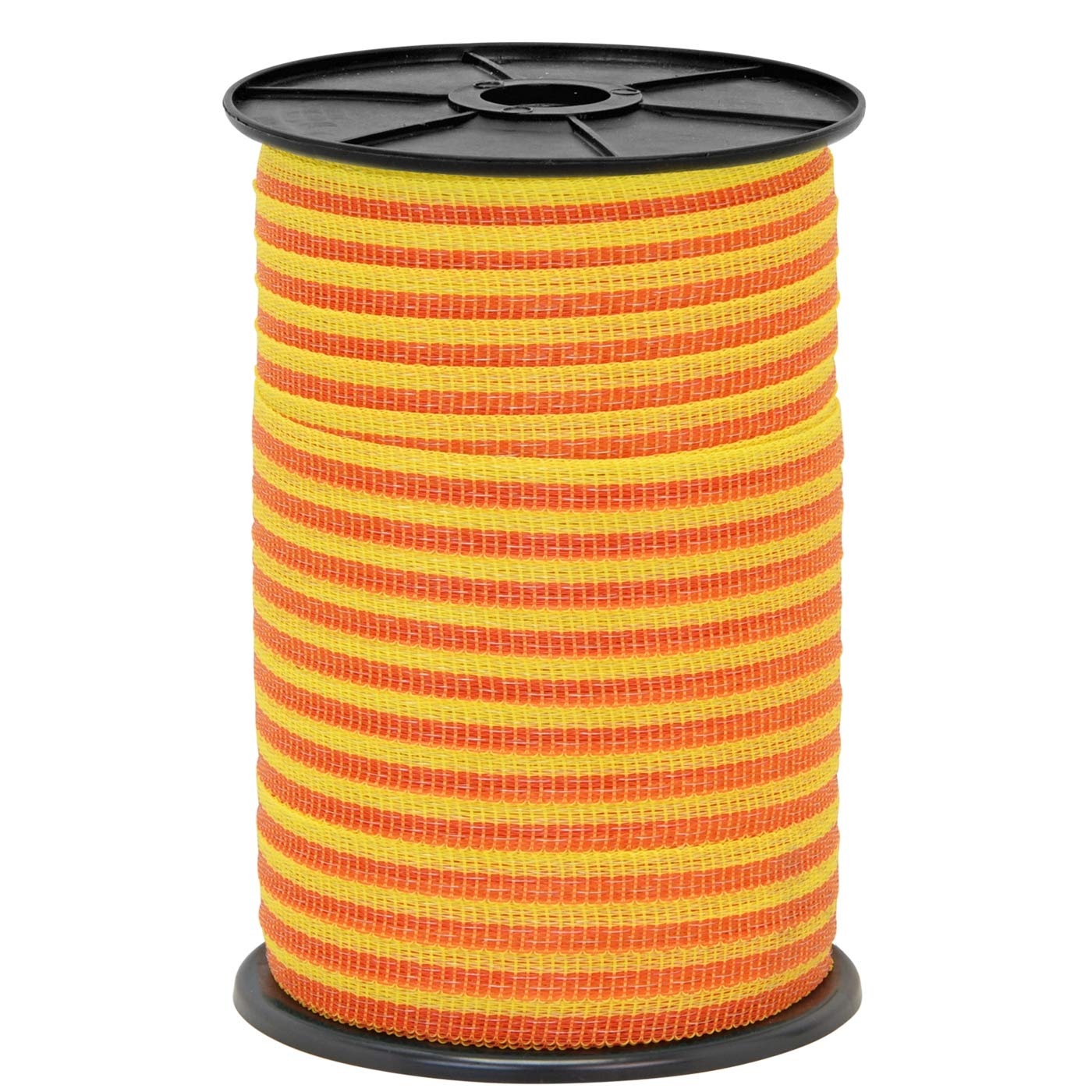 VOSS.farming Weidezaun Band 250m, 10mm, 4x0,16 Niro, Gelb Orange Elektro Litze Pony Pferd Rind