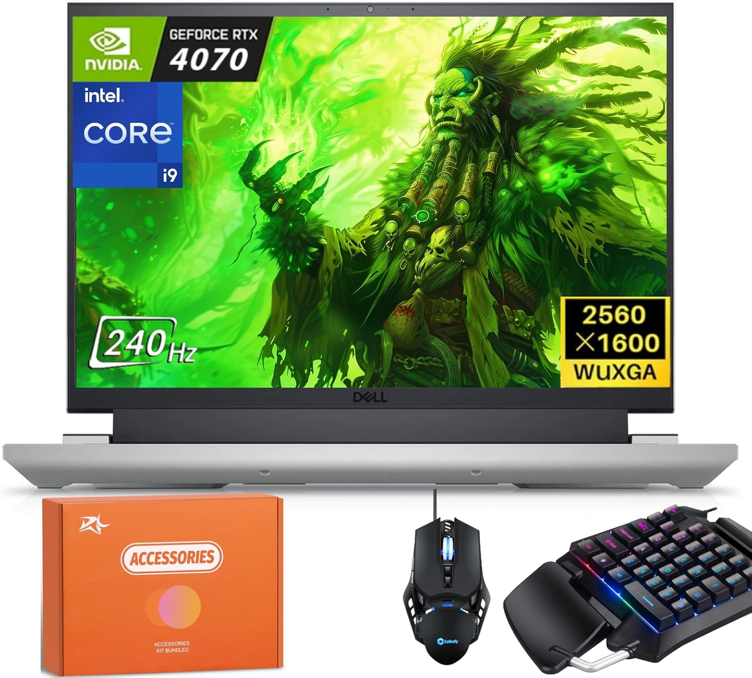 Dell G16 7630 Gaming Laptop, 16″ QHD+(2560×1600) 240Hz, Intel 24 Core i9 13900HX, GeForce RTX 4070, 64 GB DDR5, 2 TB SSD, Wi-Fi 6, Backlit Keyboard, One-Handed Keyboard, Windows 11 Pro, Gaming Mouse