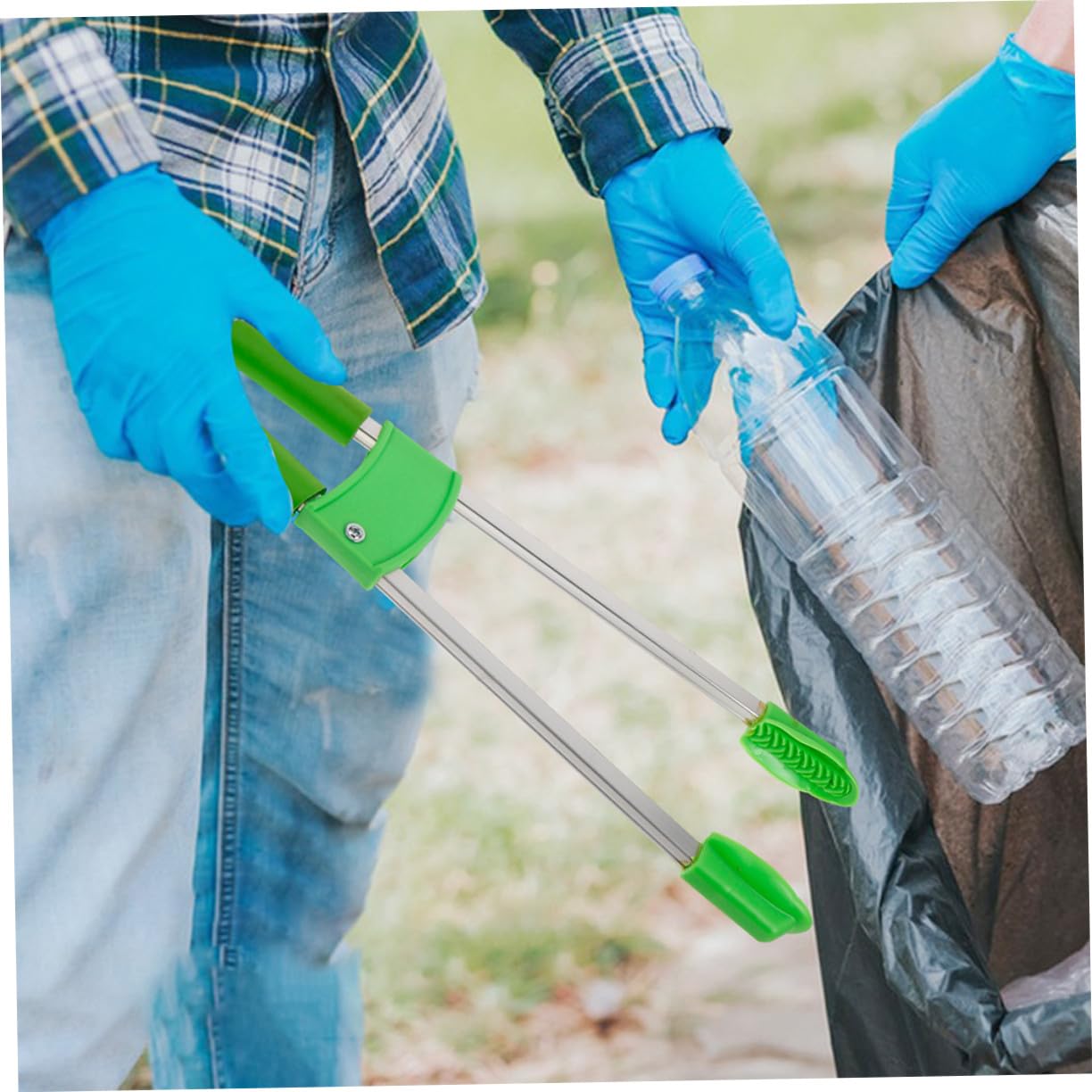Cabilock Pinces à Déchets Portables en Fer et Plastique Outil de Préhension Pratique Lot de 2 pour Ramasser Ordures la Maison Extérieur