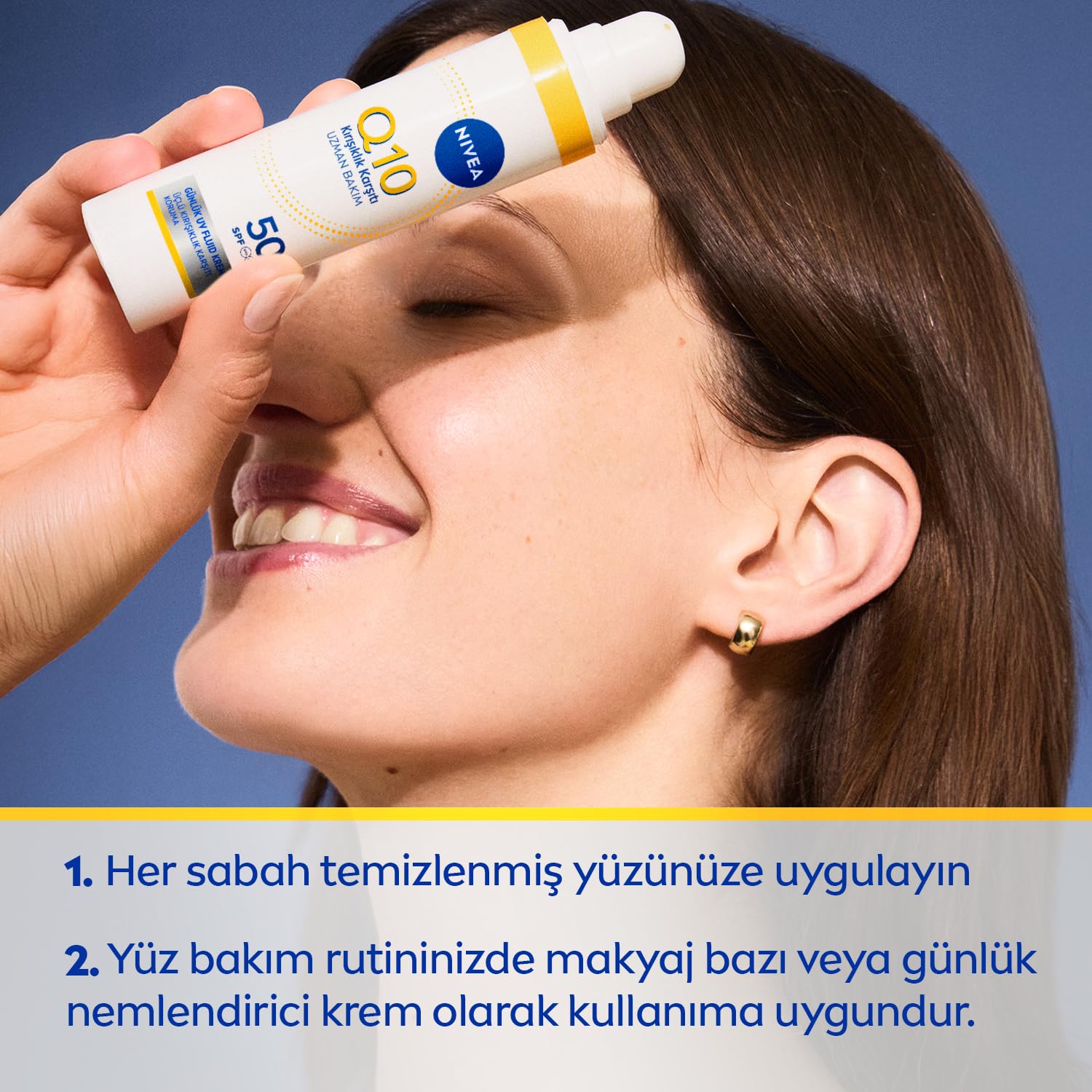 NIVEA SPF50 Q10 Kırışıklık Karşıtı Gündüz Yüz Bakım Kremi 40ml,Nemlendirici,Makyaj Bazı,Tüm Cilt Tonları (2 paketi)