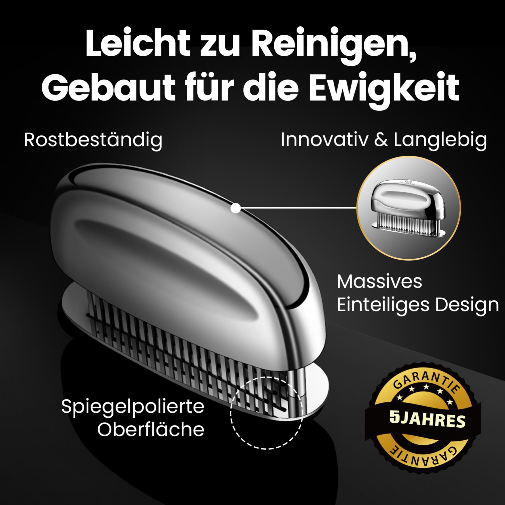 Gourmet Easy Fleischzartmacher mit ultrascharfen Klingen - Steaker Fleischzartmacher aus 100% Edelstahl - Meat Tenderizer zum zart machen von Rind/Huhn/Schwein/Kalb/Steak - spülmaschinenfest