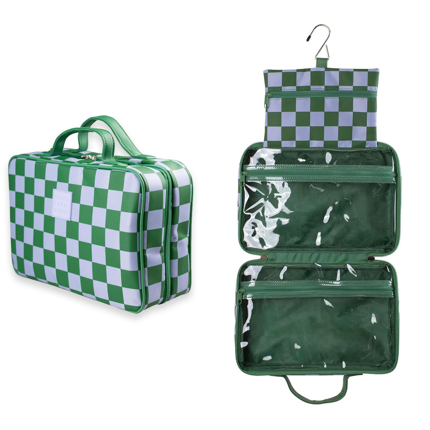 Tender Love + Carry Ultimate Travel Bag Collection - Stylish & Functional Organizers for Every Journey, Green Gambit, Hanging Washbag, Green Gambit