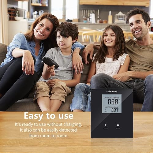 Miniatura 6 de Detector de radón casero, probador de radón portátil, monitor a largo y corto plazo, monitorea tu nivel de radón doméstico, evita que el radón