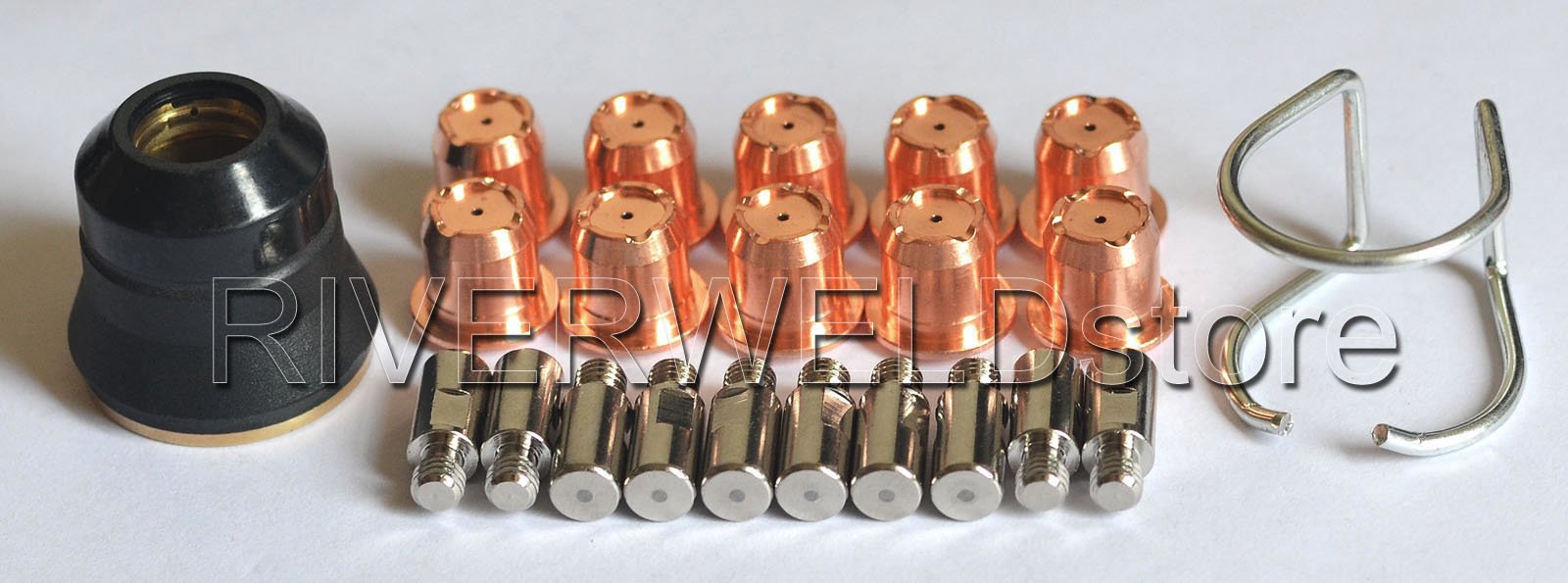 RIVERWELDPR0105 Plasma Electrode & PD0102-10 40A Plasma Tip PC0116 Fit Trafimet S45 Plasma Cutter Torch 22pcs