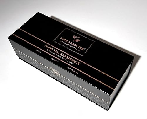 Miniatura 10 de Pure And Easy Tea, Juego de muestras de té de hojas sueltas de alta calidad, paquete variado de 30 unidades de mezclas de hierbas y cafeína, tés de