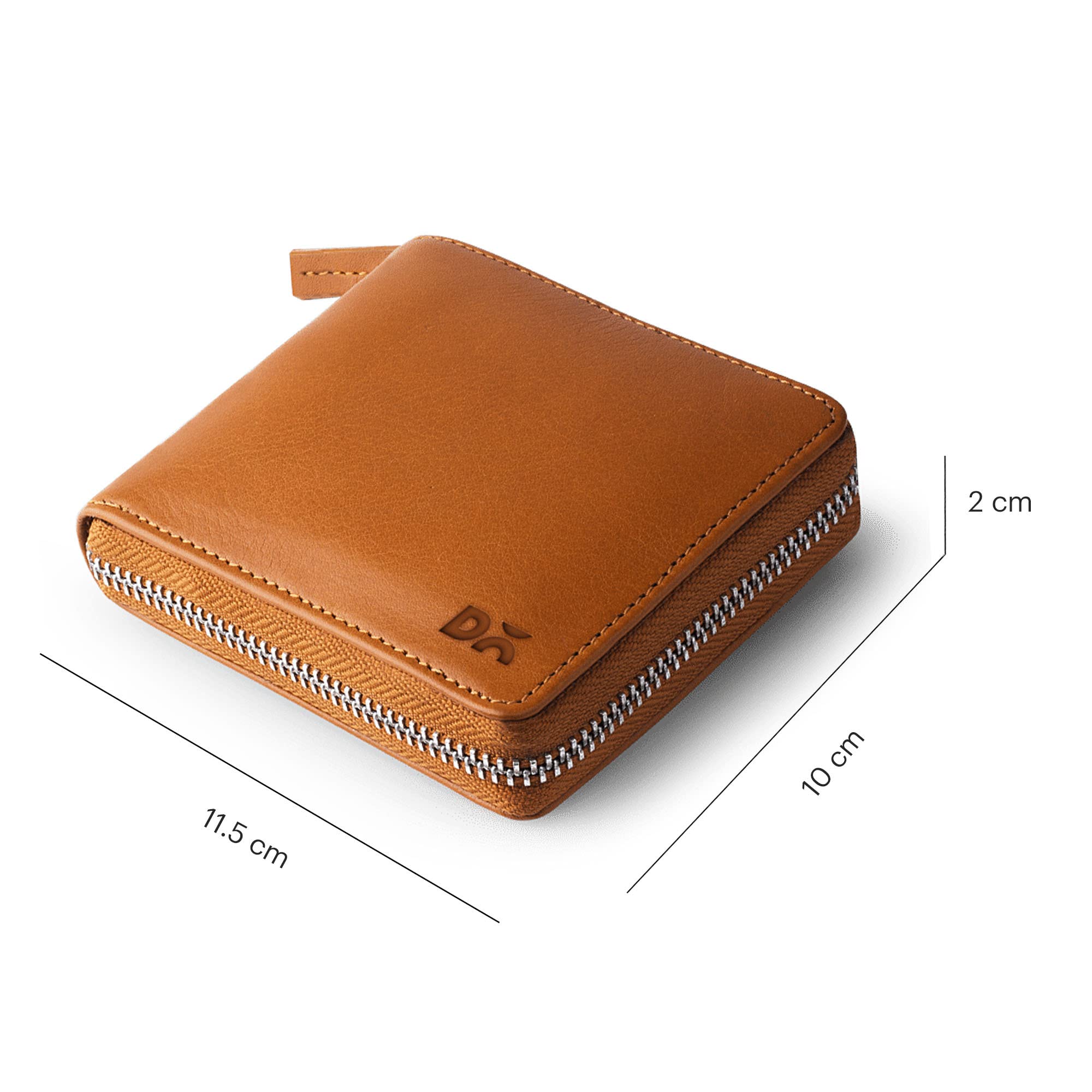 DailyObjects Tan Women's Zip Wallet | Made with Leather Material | Carefully Handcrafted | Holds up to 8 Cards | Slim and Easy to Fit in Pocket | Coin Pocket with Button Closure 4