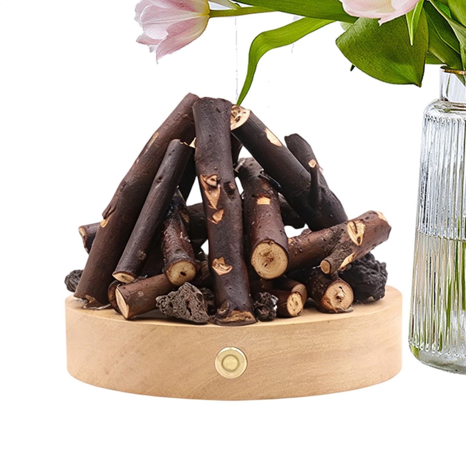 Lampada Effetto Falò Effetto Falò Simulato in Legno | Lampada da Tavolo con Effetto Finto Falò Adatto per la Camera da , Mensola, Angolo di Studio, Bambini e Bambine, Ragazzi e