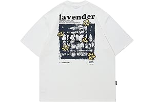 Men Japan Harajuku Streetwear T-Shirt Lavender Spirit Printed Aesthetic Graphic Tee