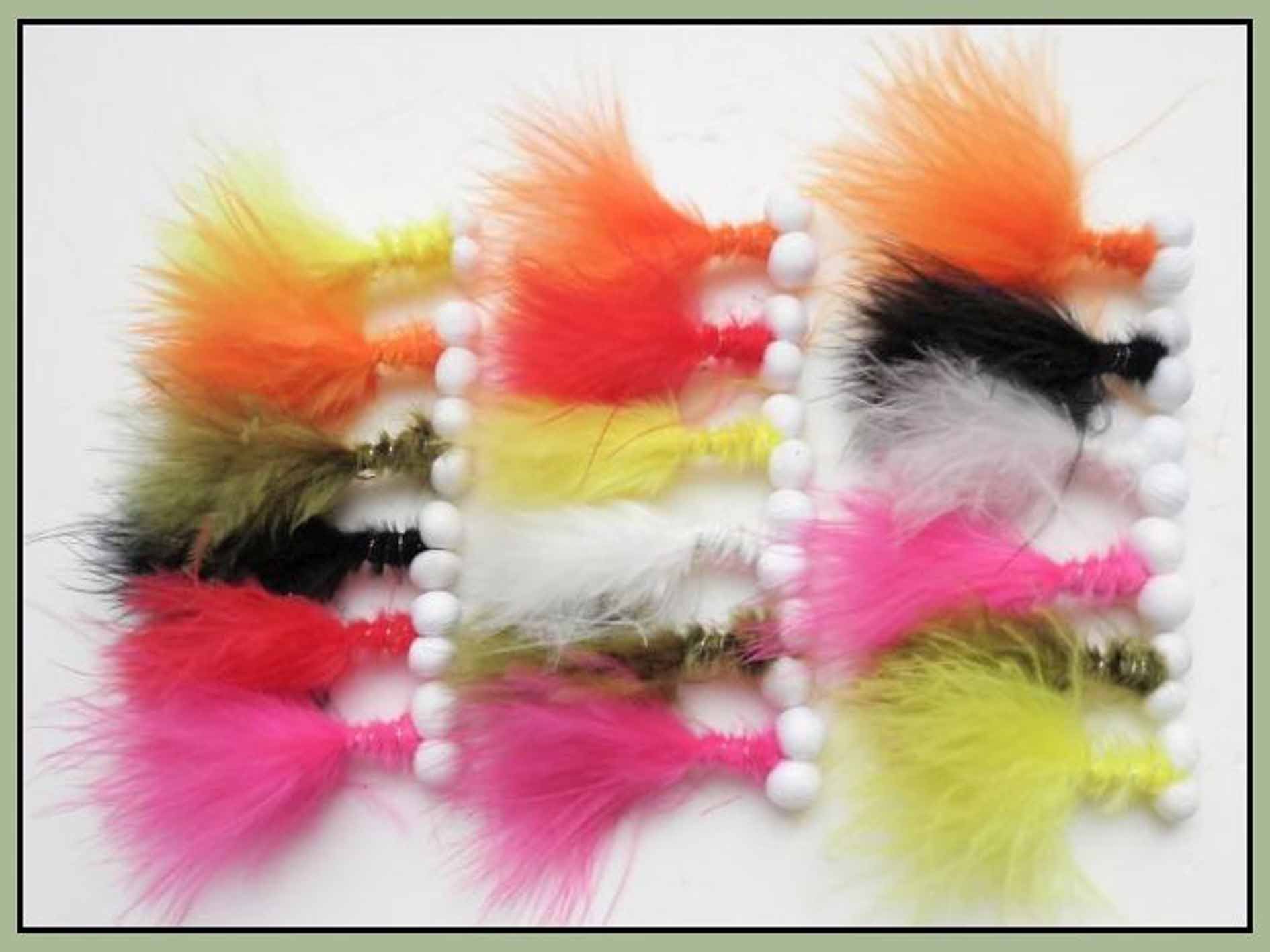Booby Fishing flies, 18 Pack, Mixed Colours, Size 10, For Fly Fishing