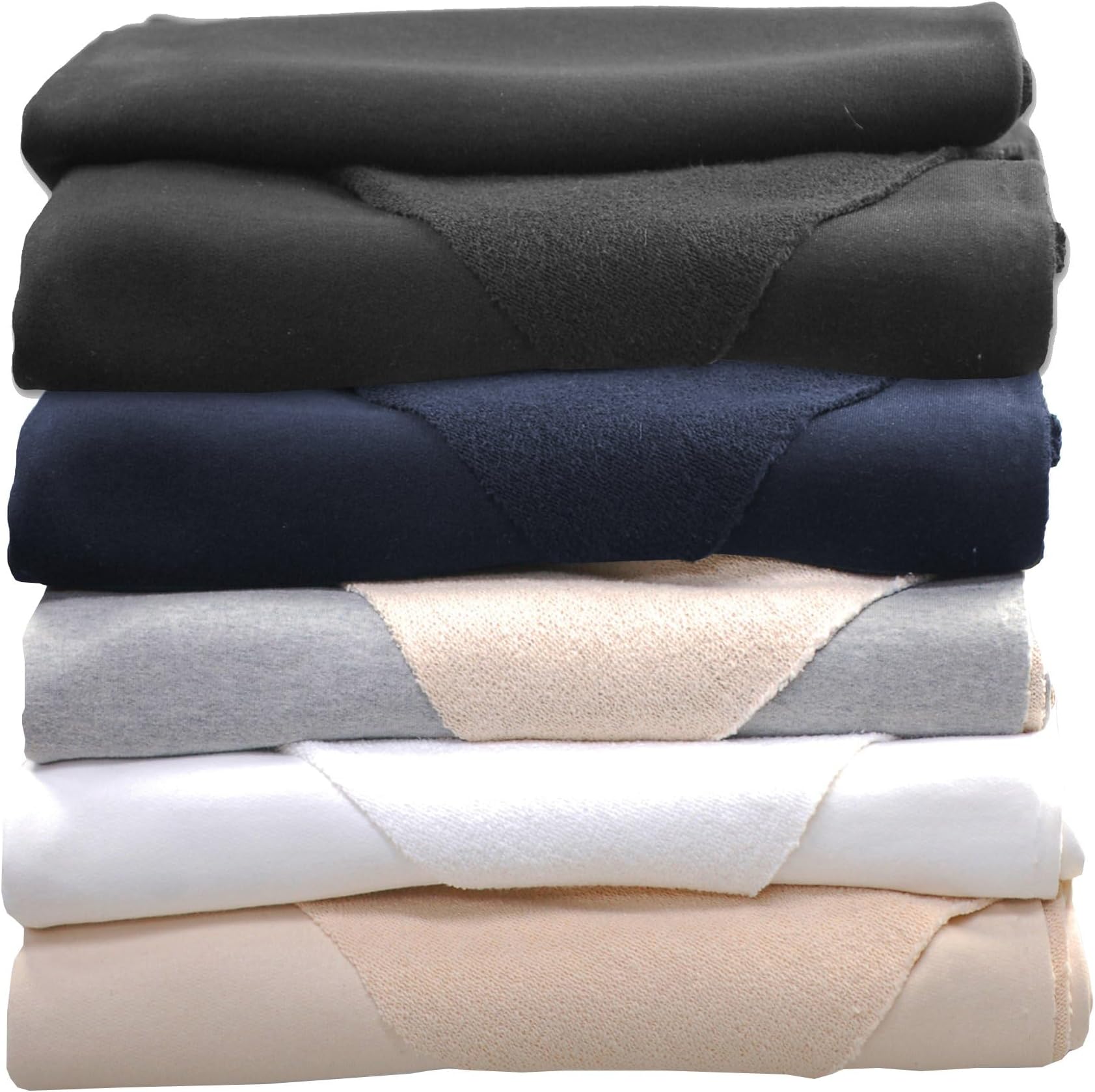 Tomkins Heritage Sweatshirt, Heavy 100% Cotton Bullet French Terry Fabric & Matching Rib, 490G (17 Ounce) Heaviest, British Made. [White, Sample=Fabric + Rib]