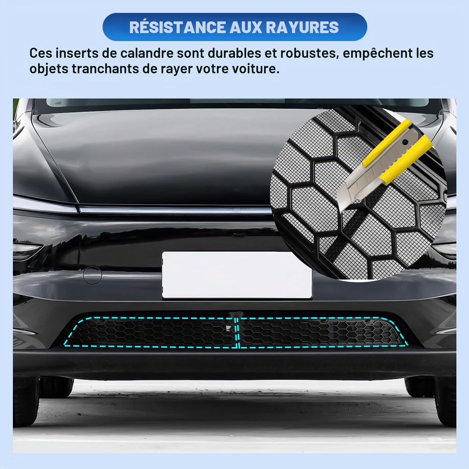 CDEFG Compatible avec Tesla Model Y Juniper 2025 2026 Calandre avant, masque de pare-chocs avant, modèle modifié Y Juniper 2025 Accessoires [2 pièces]
