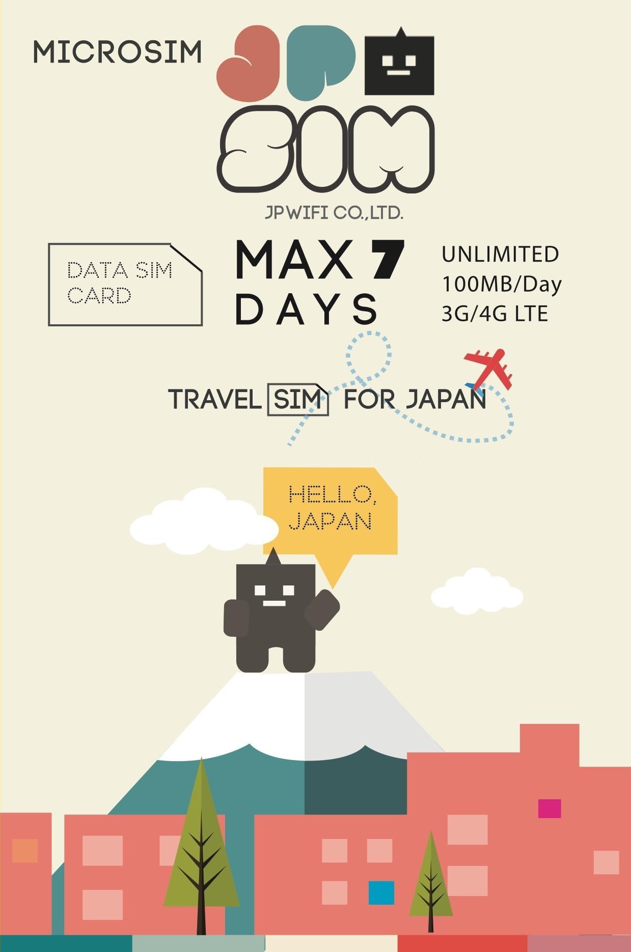 JAPAN TRAVEL SIM card JPSIM 700MB 7day MicroSize Package+SIM card adapter＆SIM Pin