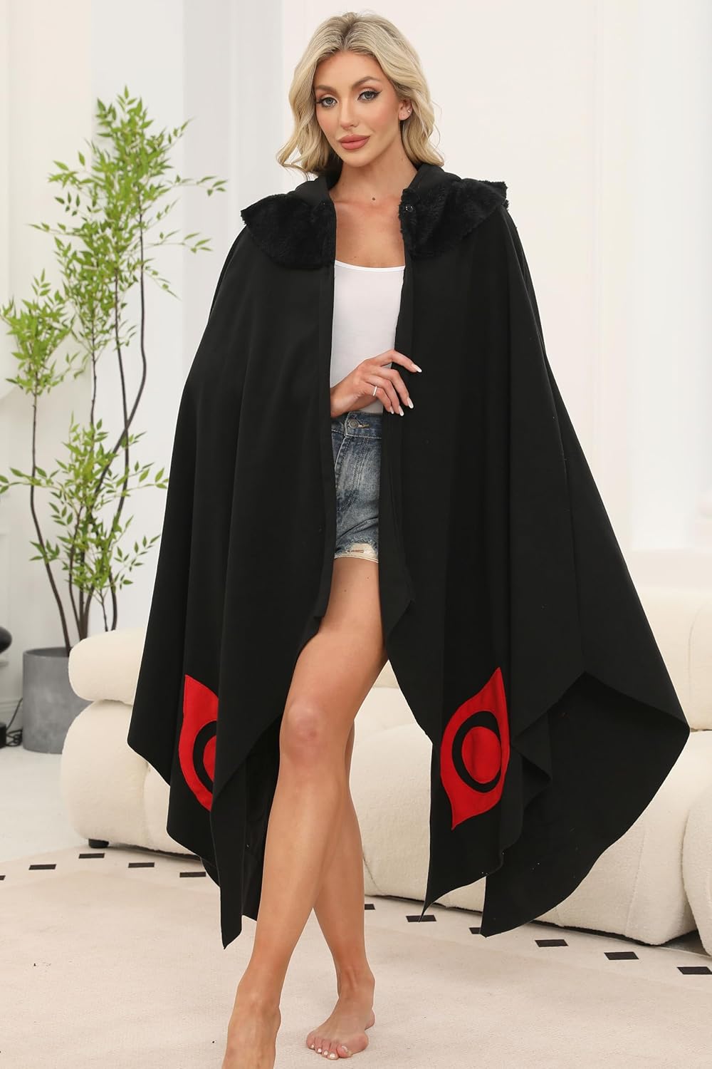 Unisex Mothman Costume Mothman Cosplay Hooded Cape Halloween Costumes Plus Size - Image 5