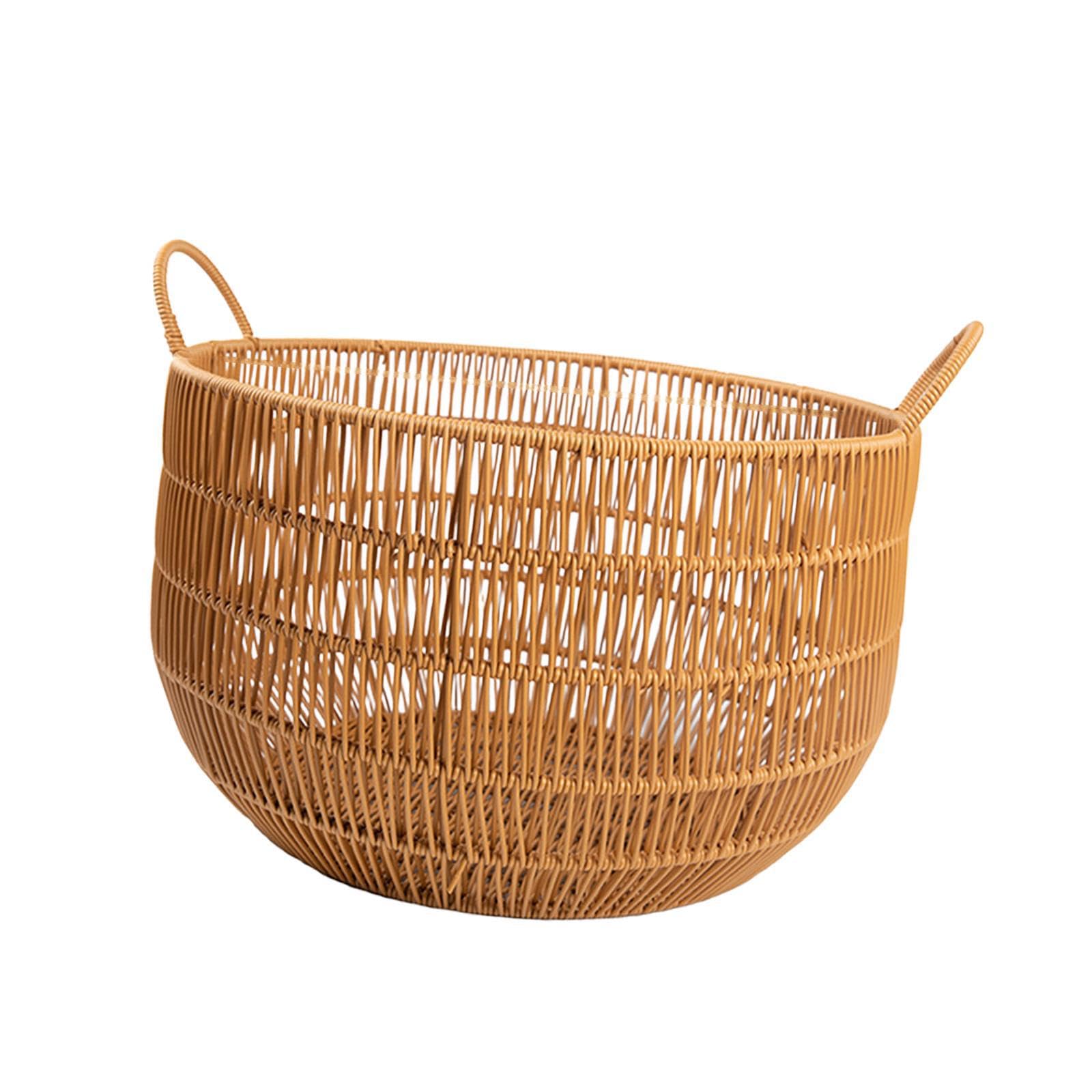 Cesto portabiancheria con manico, robusto contenitore intrecciato, | capacità per un facile accesso al bucato, cesto intrecciato con manico per bagno del dormitorio