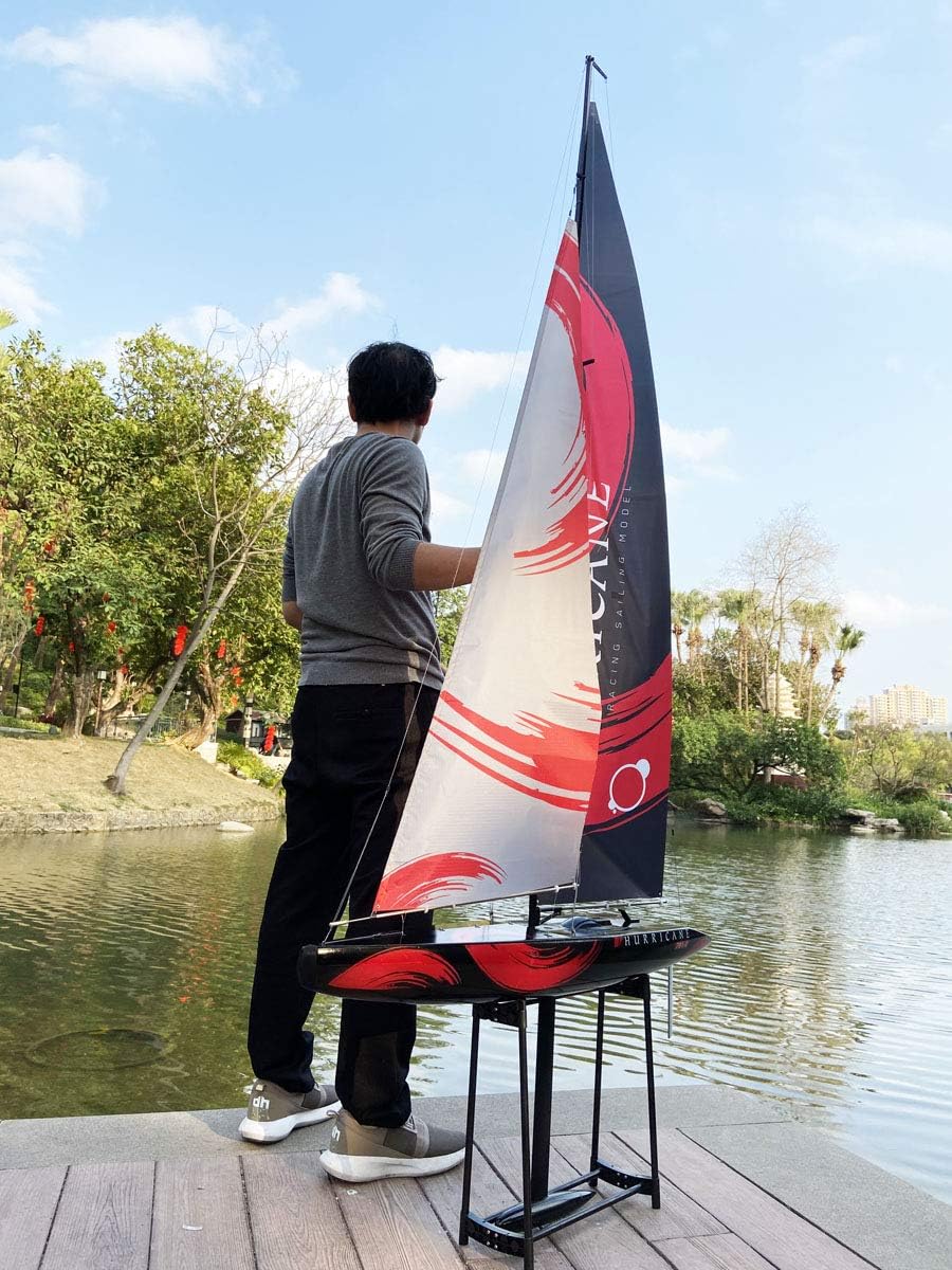 84” Inch Remote Control Boat RC Pre-Assemble Sail Accessories Kits 2.4G Electric Boat Sailing Watercraft for Adults Boys (L)