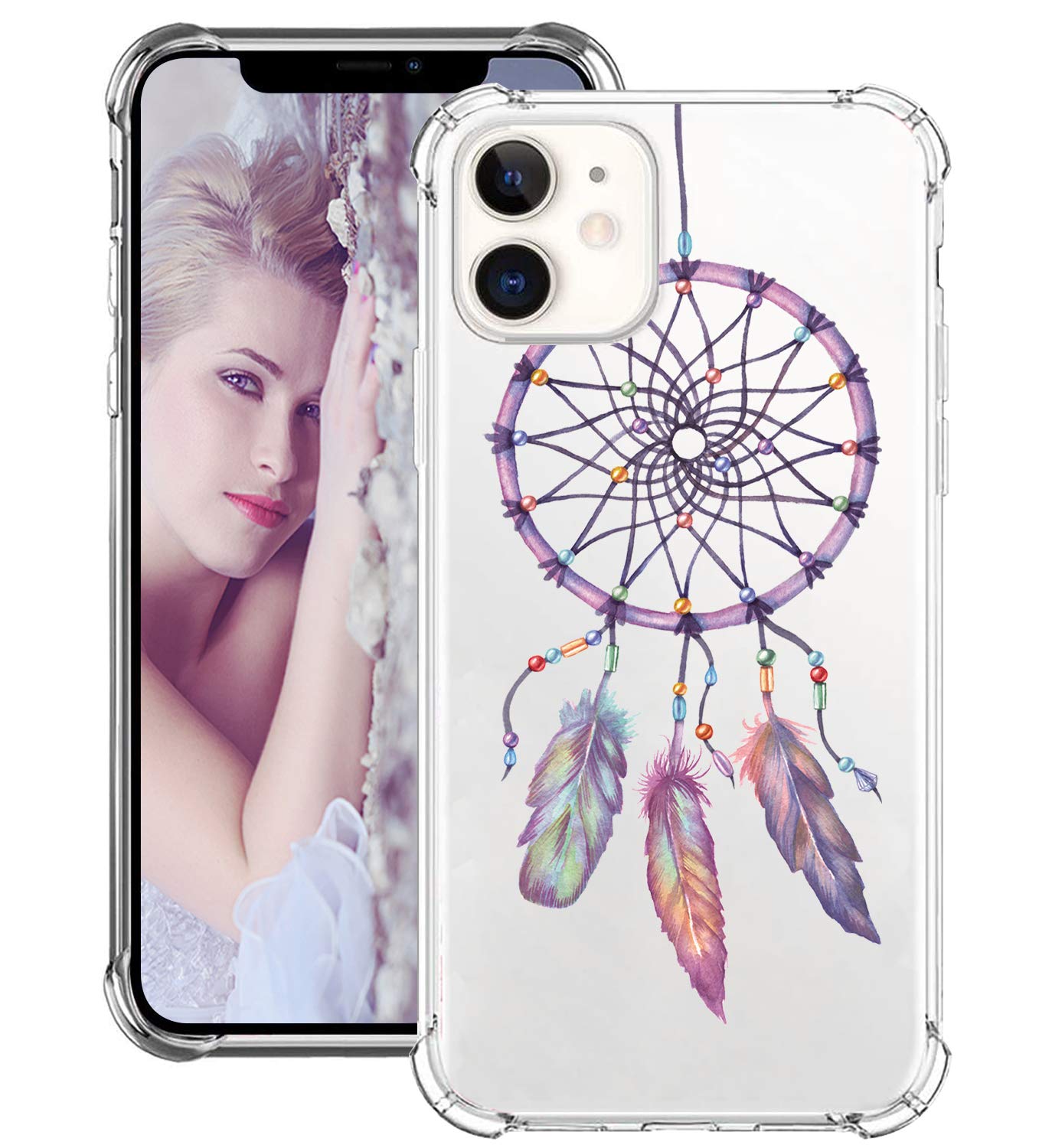 Compatible with iPhone 12 Pro Max Cover Silicone TPU Bumper Shell Full Body Protective Cases Shockproof for iPhone 12 Pro Max 360 Degree Protection (6.7-inch) (A)