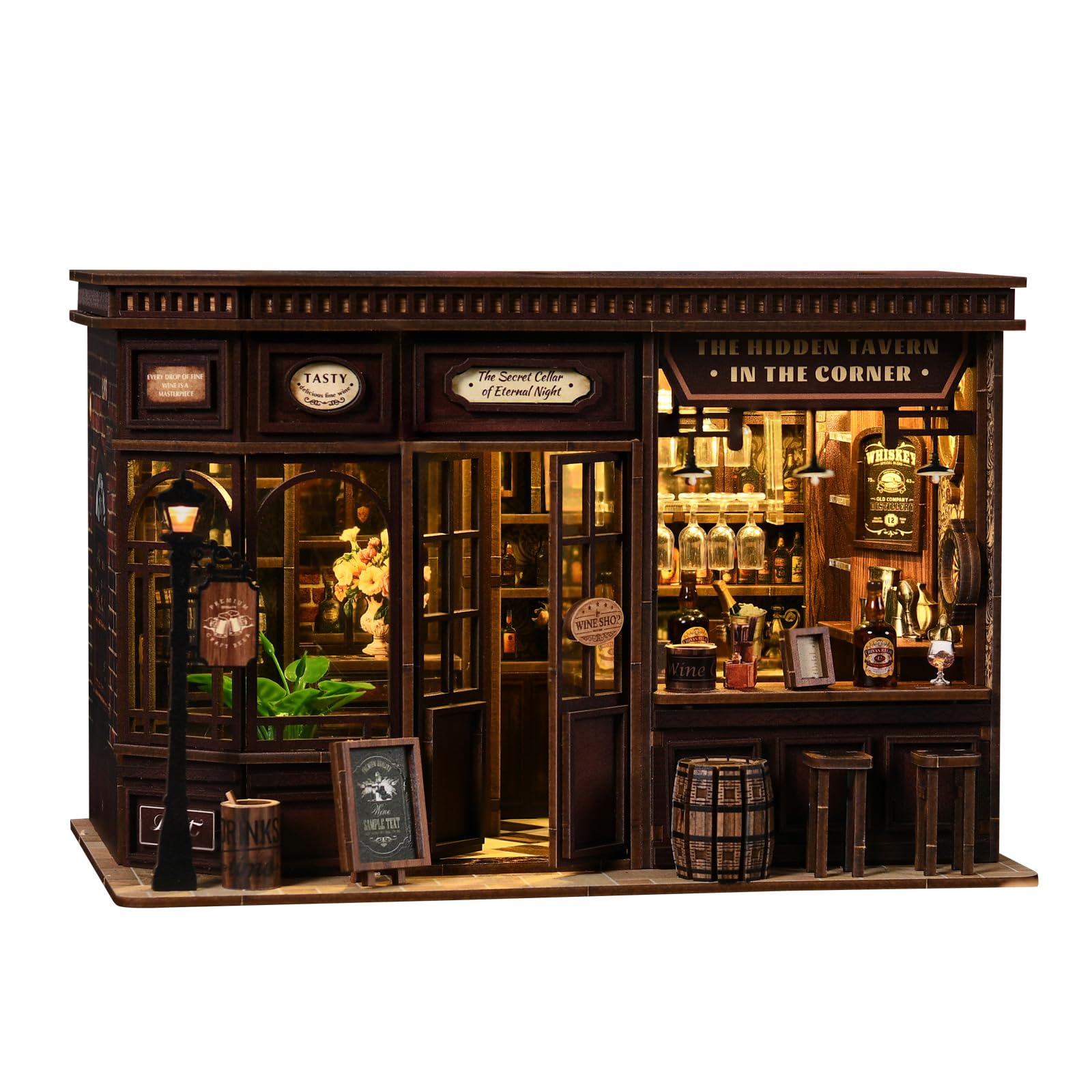 3DVASE Book Nooks for Adults, DIY Miniature Dollhouse Book Nook Kit, Model Kits Craft Kits for Adults, 3D Wooden Puzzle Book Nook Craft Bookshelf