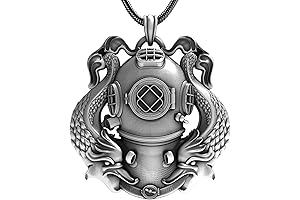 Exclusive 925 Sterling Silver Regulation Navy Diver 1st Class Badge Necklace: A...