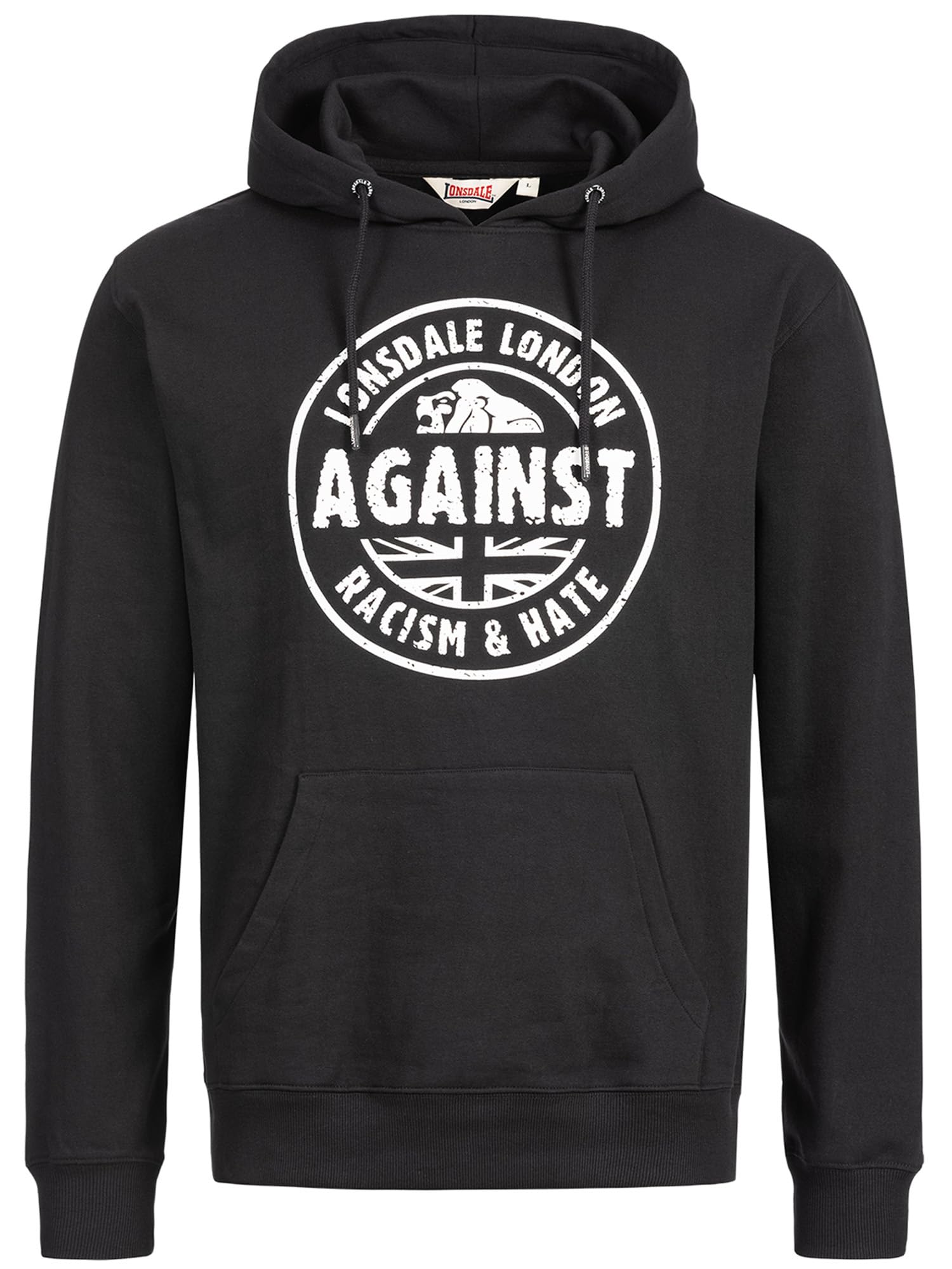 Lonsdale London Linford Hombre Sudadera con Capucha Negro 80% algodón, 20% poliéster Regular