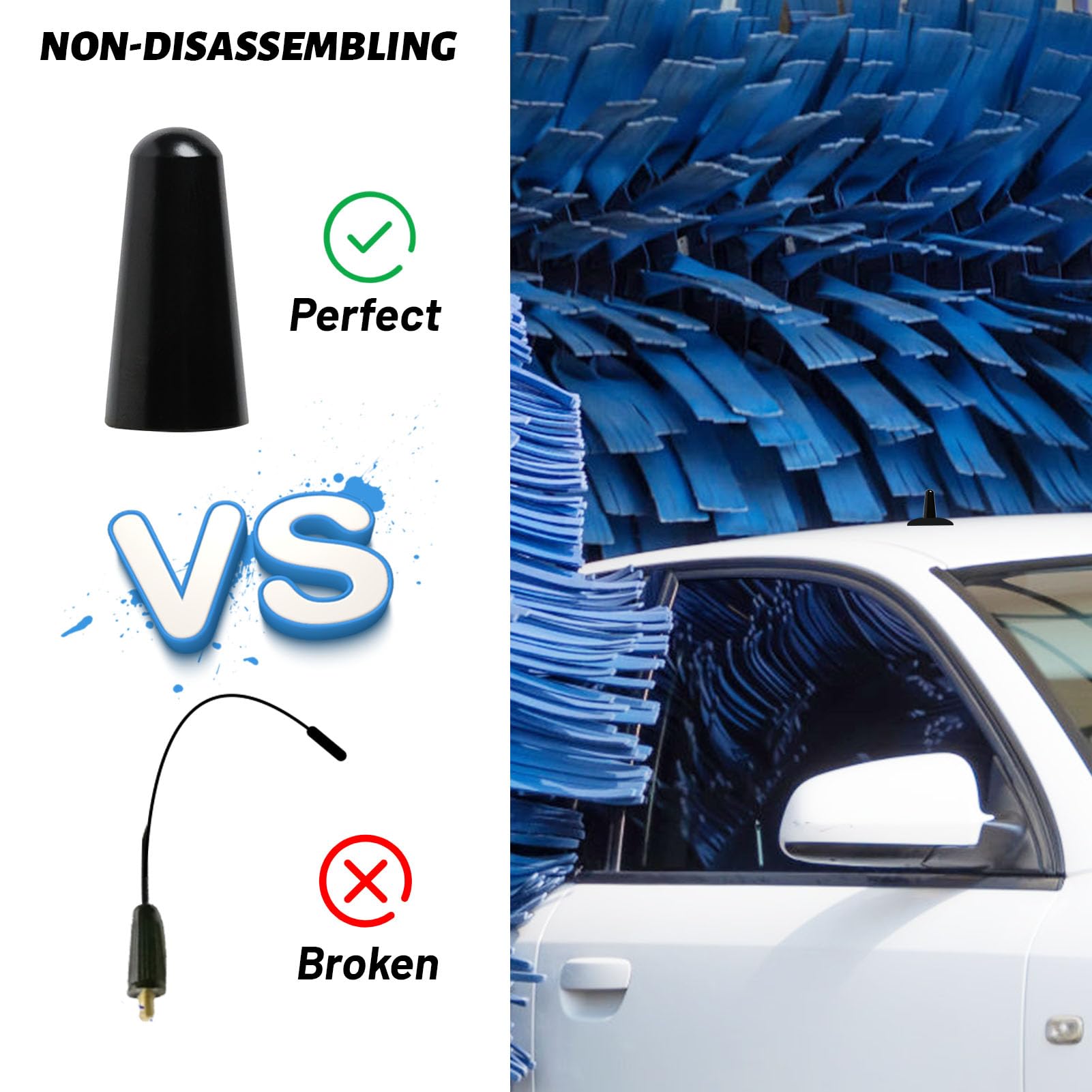 Antenna Auto Universale 23cm: Potente Ricezione Radio AM/FM/DAB (Nera)
