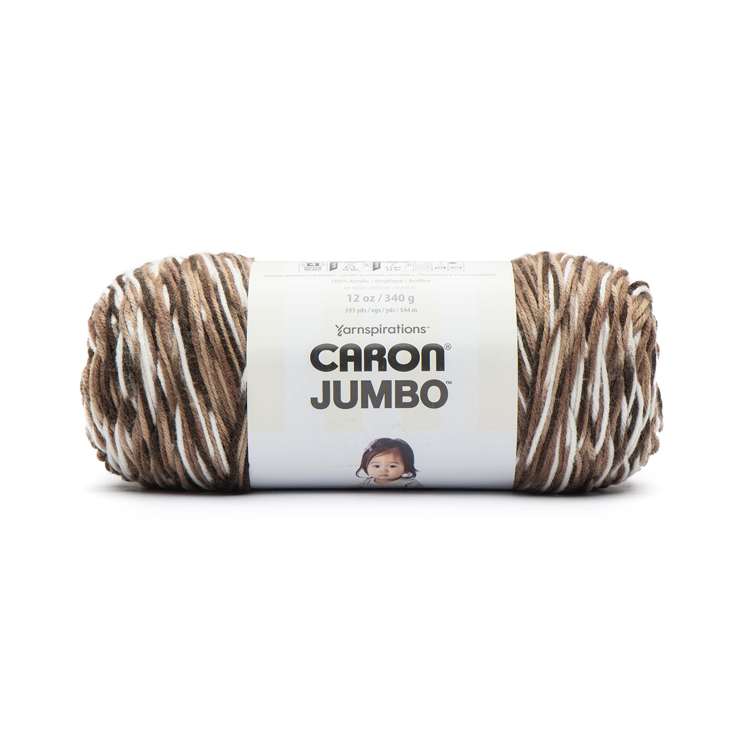 Caron CAR Jumbo Ombre Carrara Marmer Garen - 2 Pack van 340g/12 oz - 100% Acryl - #4 Worsted (Medium) - 595 Yards - Breien/haken