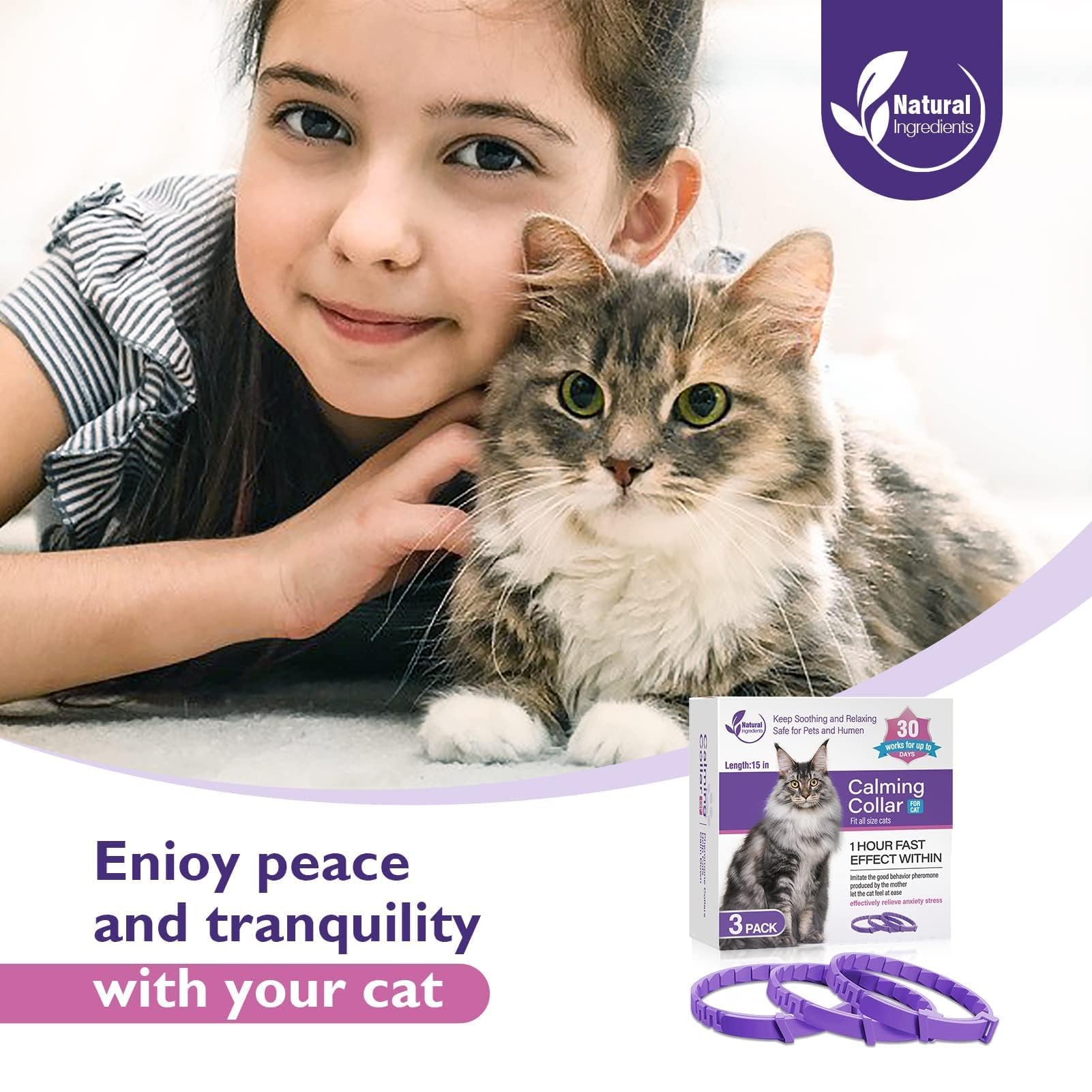3 Pack Calming Collar for Pets, Cats and Kittens Pheromone Collar Efficient Relieve Reduce Anxiety Stress Calm Relaxing Comfortable Breakaway Collars Adjustable for Small, Medium Large Cat - image 7