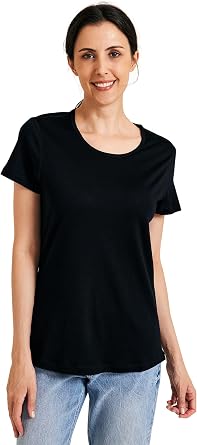 METARINO 100% Merino Wool T-Shirt Women,Short Sleeve Lightweight Crew Neck Base Layer Tee Shirt for Travel,Hiking