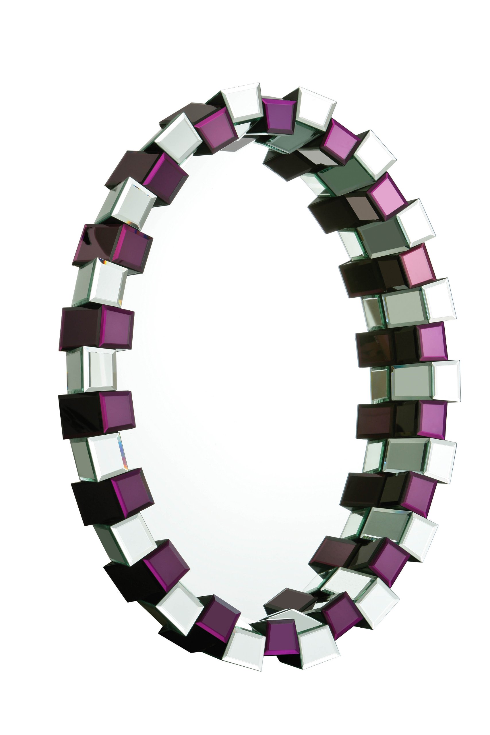 Orsina Carlotta Purple Mirrored Glass Wall Mirror from B&Q