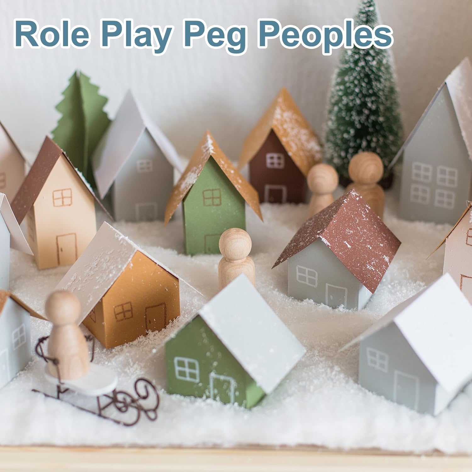 PATIKIL 2.95" Height Wooden Pegs Peoples, 36Pcs Wood Pegs People Unfinished Bodies Natural Wood Figures for Painting DIY Crafts Arts Graffiti