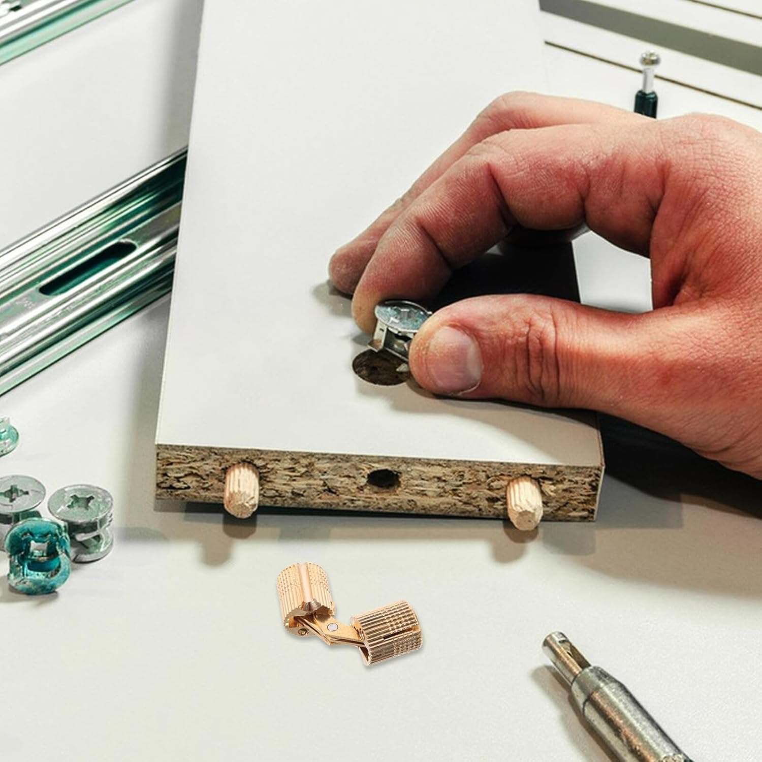 Generic Copper Hidden Hinge for Wooden Jewelry Box Small Metal Cabinet Hinge 10mm Suitable for DIY Craft Boxes and Furniture