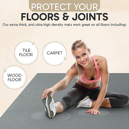 Miniatura 5 de Gorilla Mats Alfombrilla de ejercicio grande de alta calidad, de 6 x 4 x 14 pulgadas, ultra duradera, antideslizante, tapete de entrenamiento para