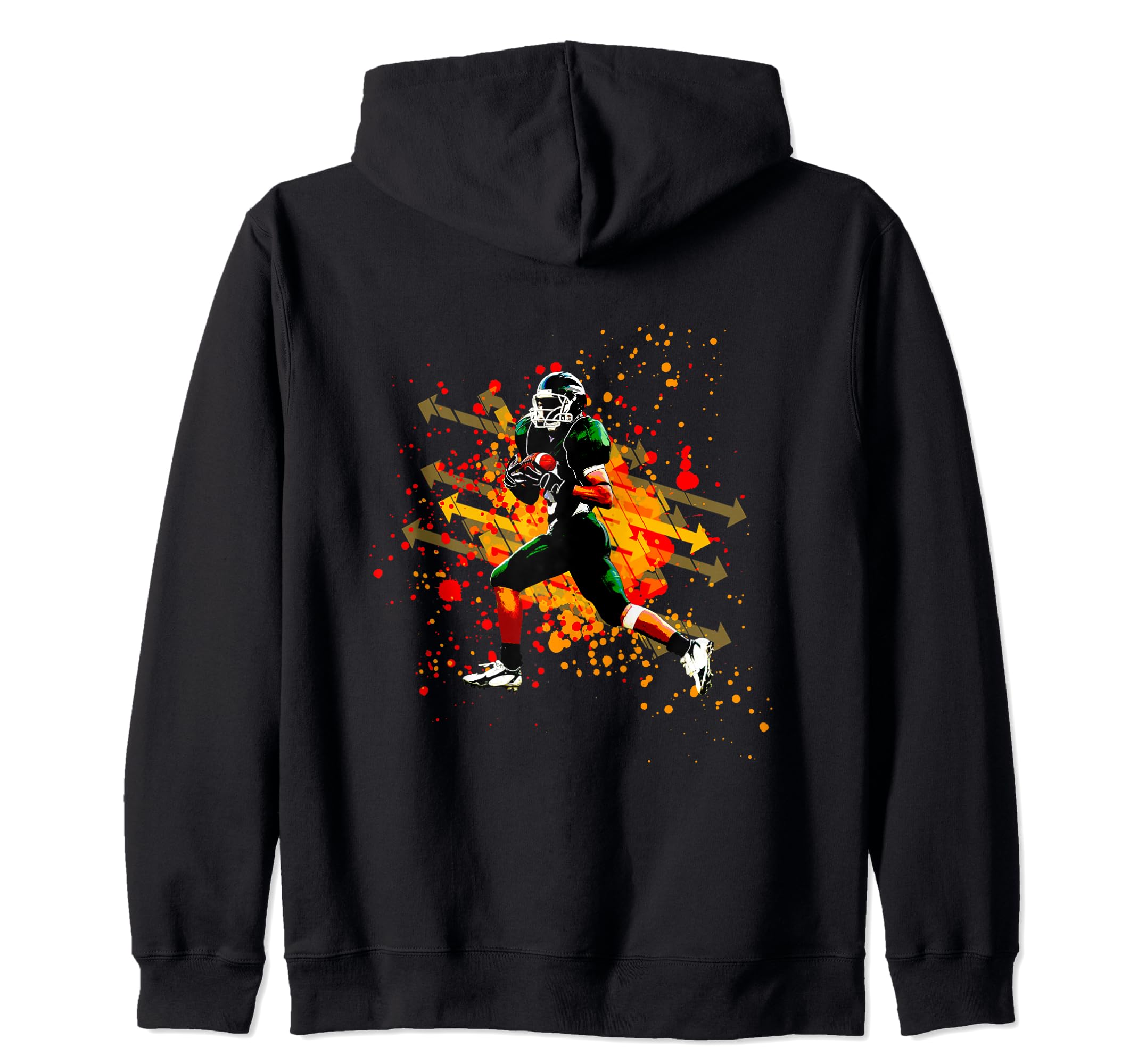 Touchdown American Football Zip Hoodie, Black, S