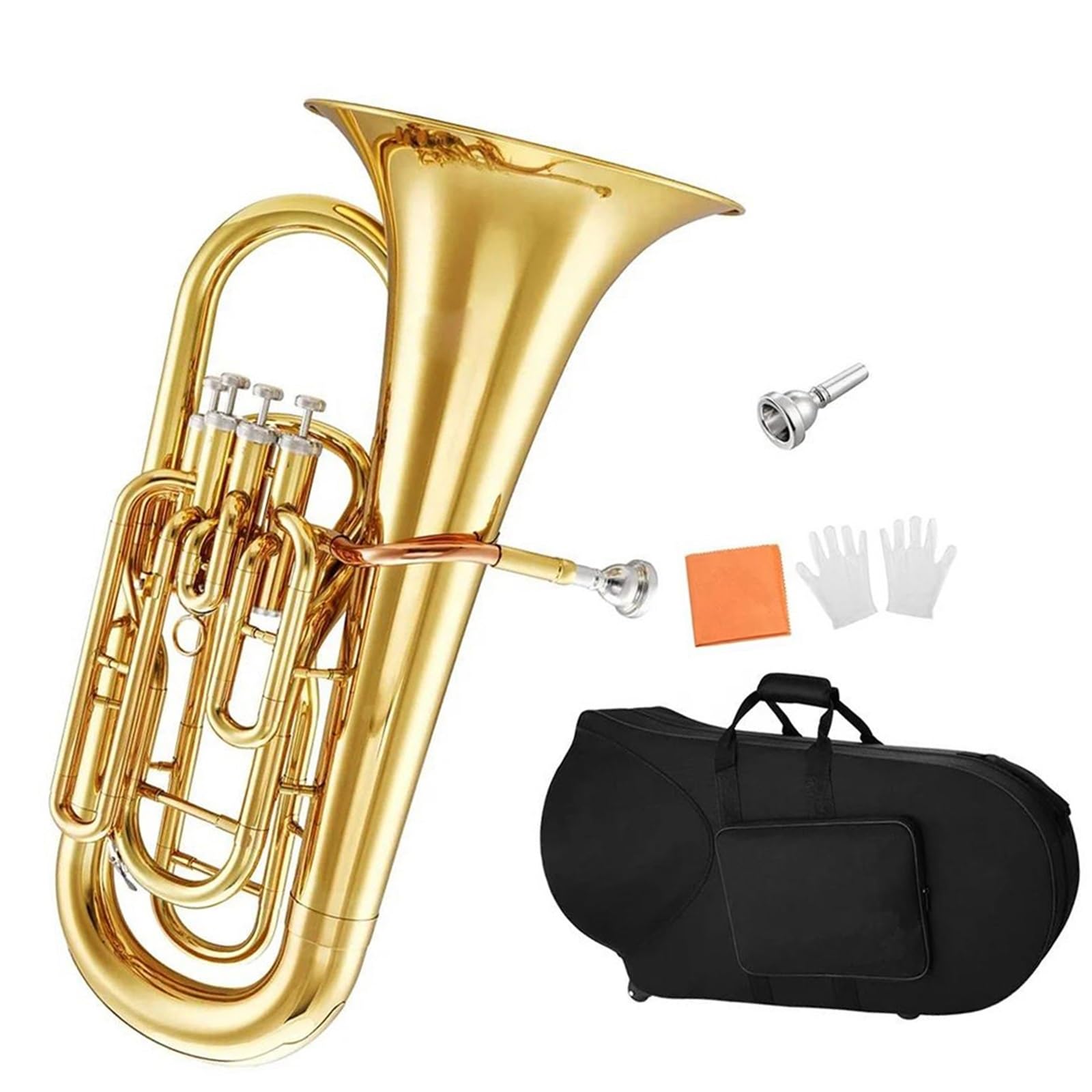 Eufonium Instrumenty Muzyczne Eufonium Ze Złotymi 4 Pionowymi Tłokami Ton BB Trwała Profesjonalna Praktyka I Wydajność Dla Początkujących