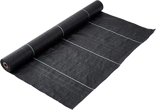 Ganggend Tela de barrera de malas hierbas de jardín, mantillo ultra grueso resistente, control de malezas premium para cama de flores, tapete de