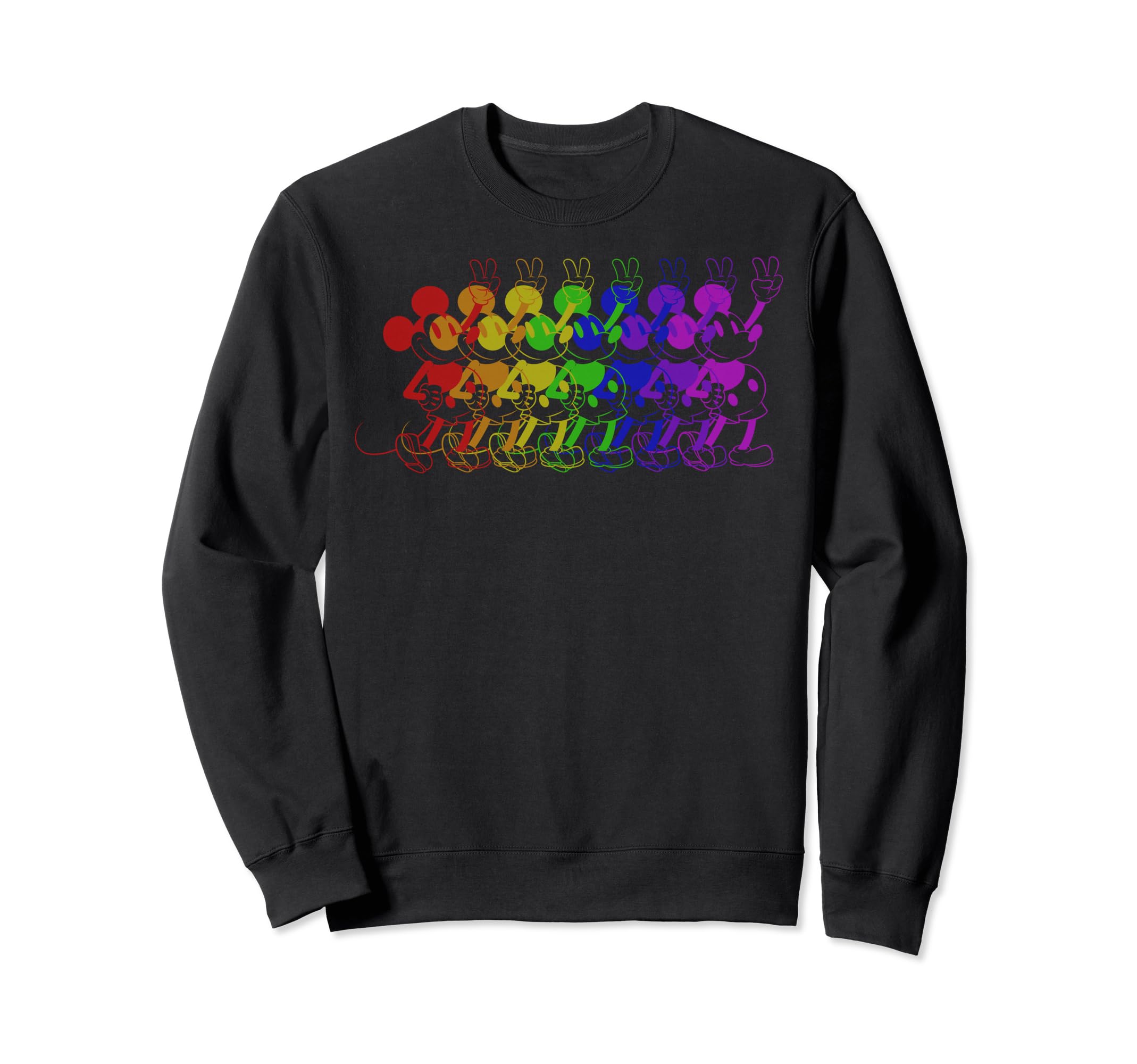 Sweatshirt Mickey Mouse Rainbow Peace pull Disney multicolore col rond - 2