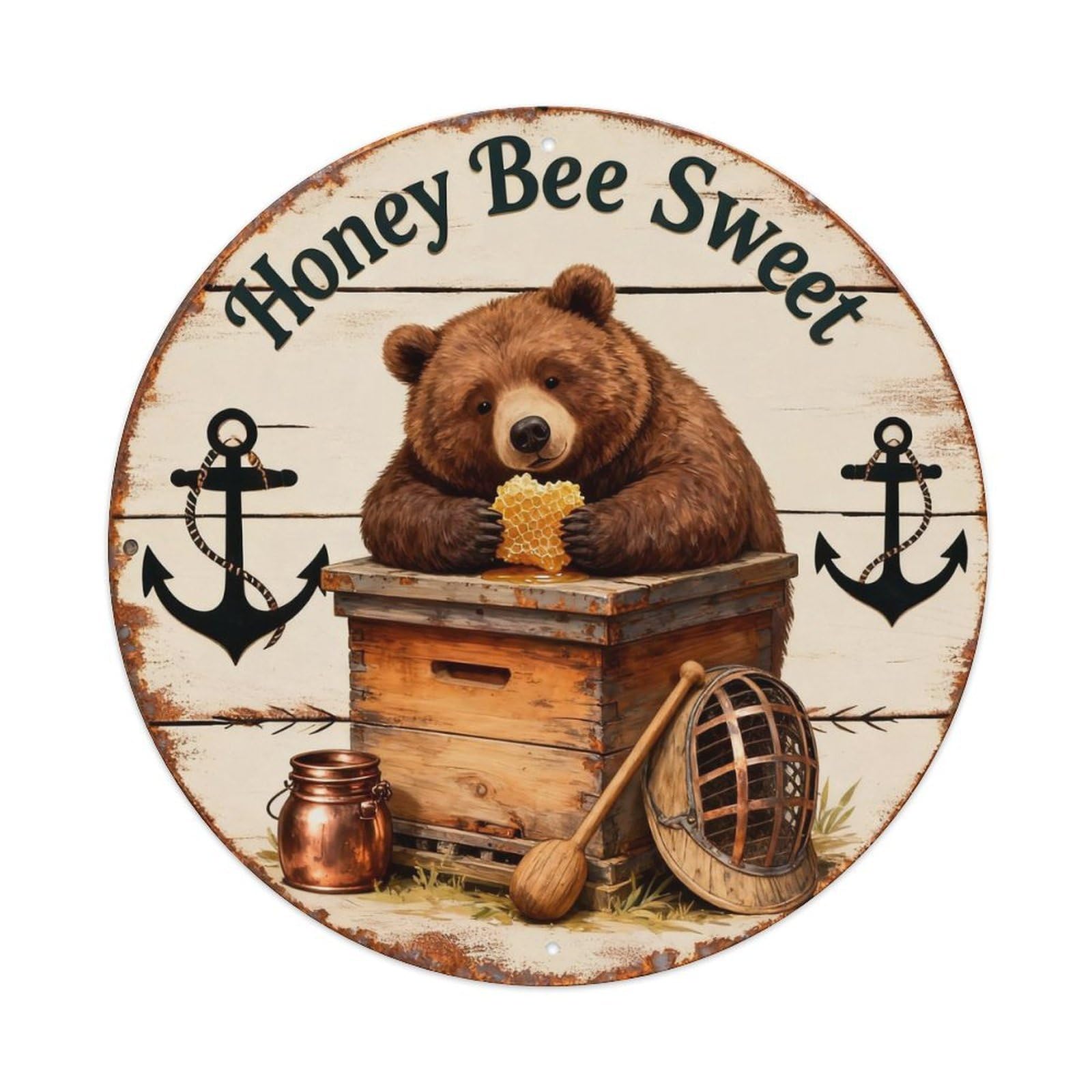 Honey Bee Sweet Sign Metal Tin Sign Plaque