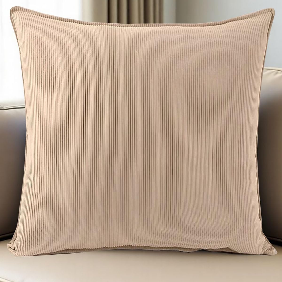 SWJ-swjssb Extra Large Pillow Cases With Zipper, Decorative Cushion Covers, Square Rectangle King Size Pillow Covers Corduroy Pillowcase For Couch Sofa Bed Room Pillows Case(Latte brown,45x50 cm)